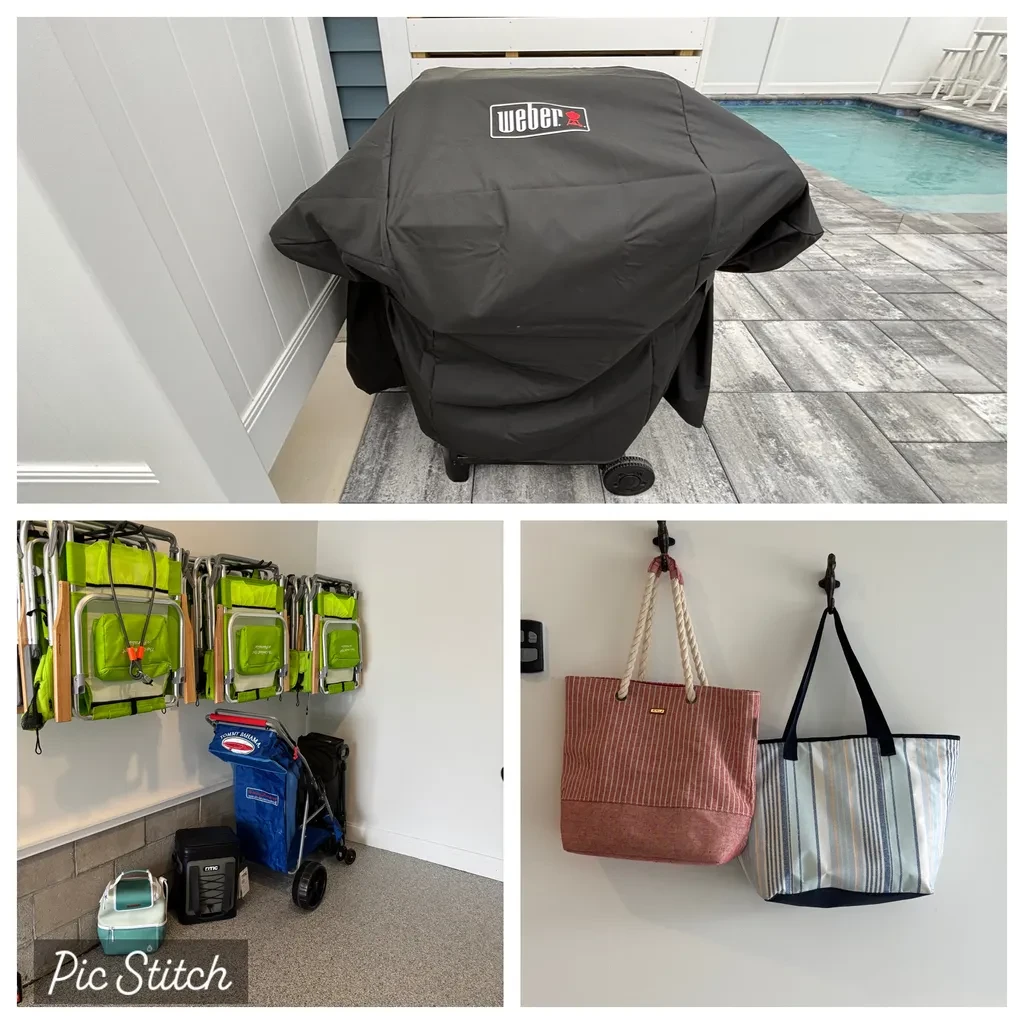 Beach gear, grill, chairs and cooler